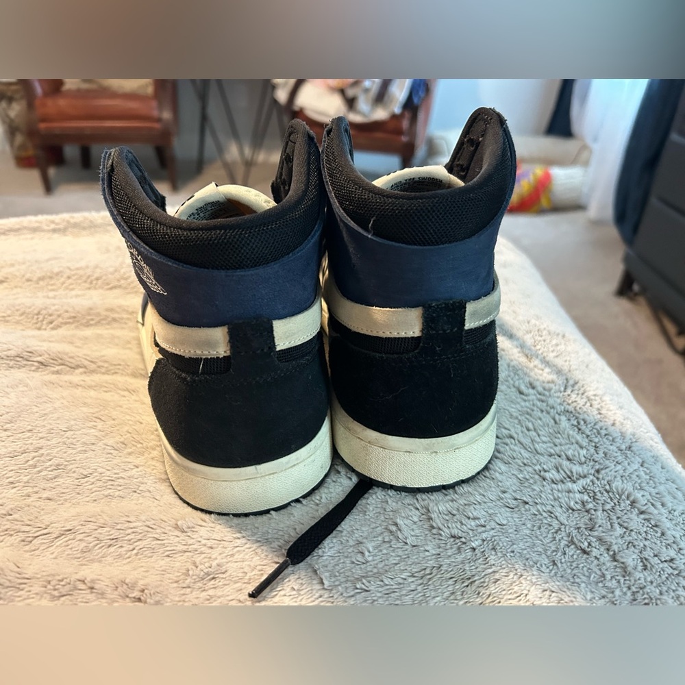 Nike Air Jordan’s Zoom Air High-Top Sneakers in Black, Blue, and Cream - Picture 5 of 6